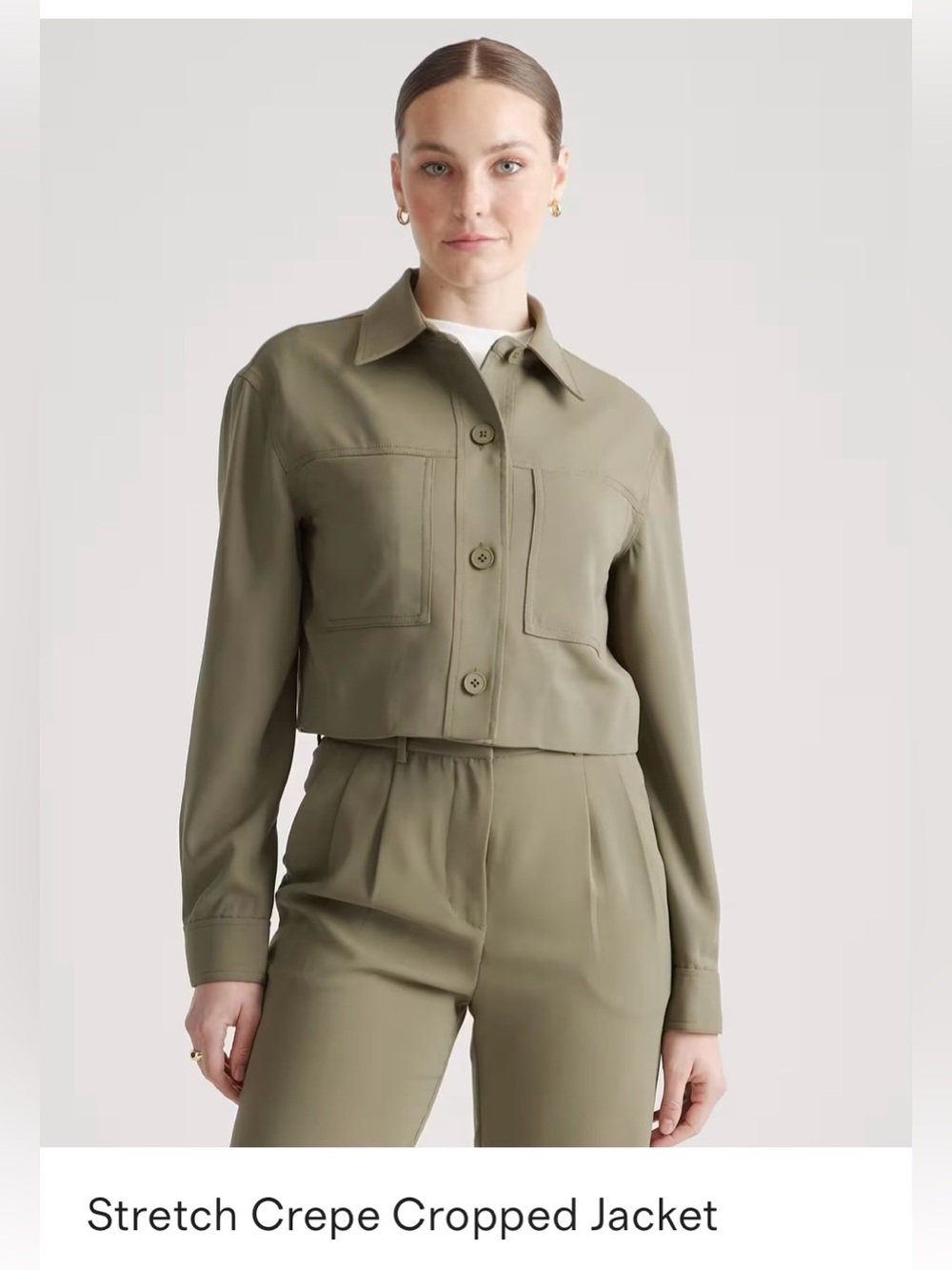 Quince Women's Cropped Stretch Crepe Jacket